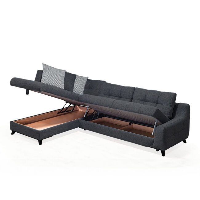 Damla Sofa Corneer with Pouf - Image 3
