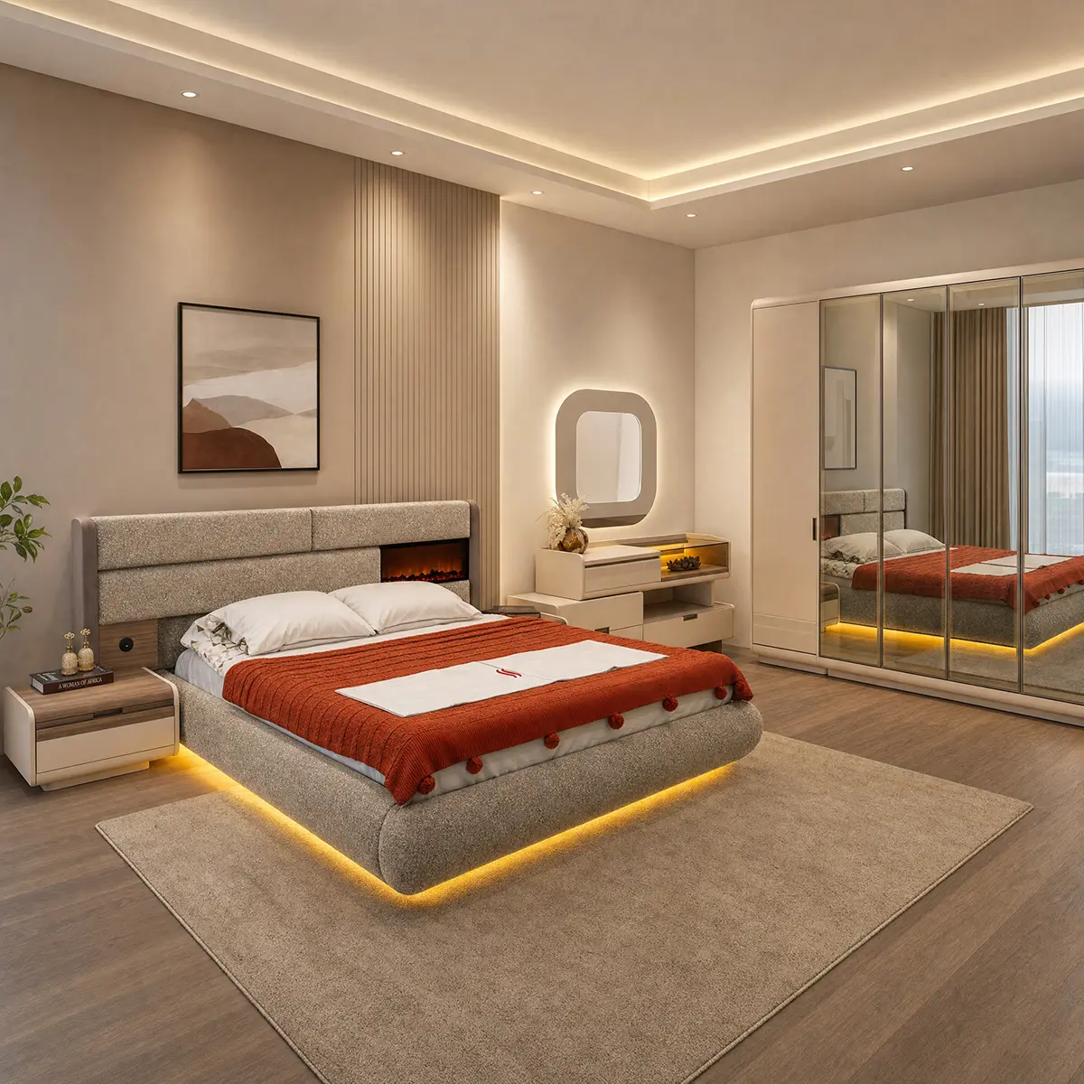 AURA Bedroom Set with Wardrobe