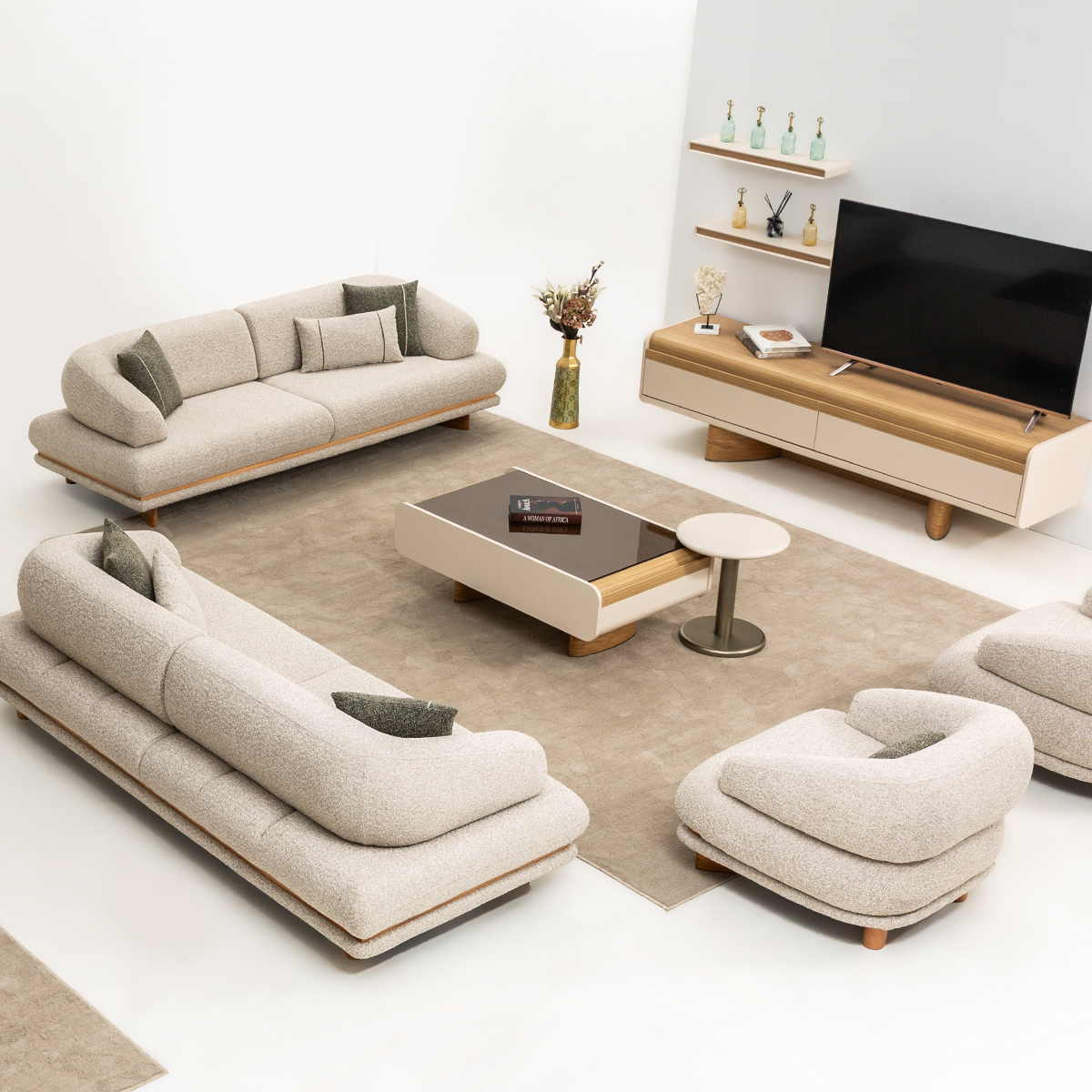 AURA Sofa Set 3+3+1