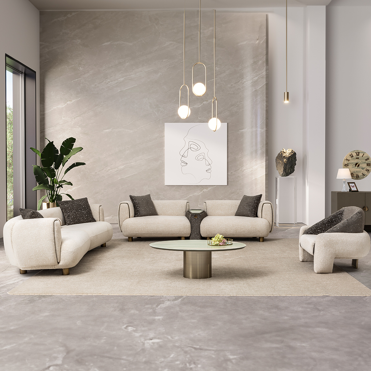 DaVinci Sofa Set 4+3+1