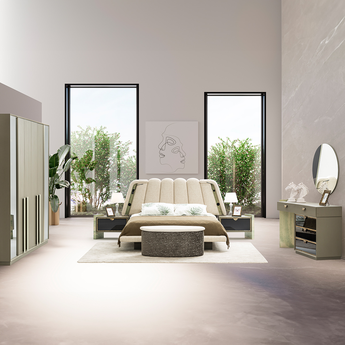 DaVinci Bedroom Set with Wardrobe