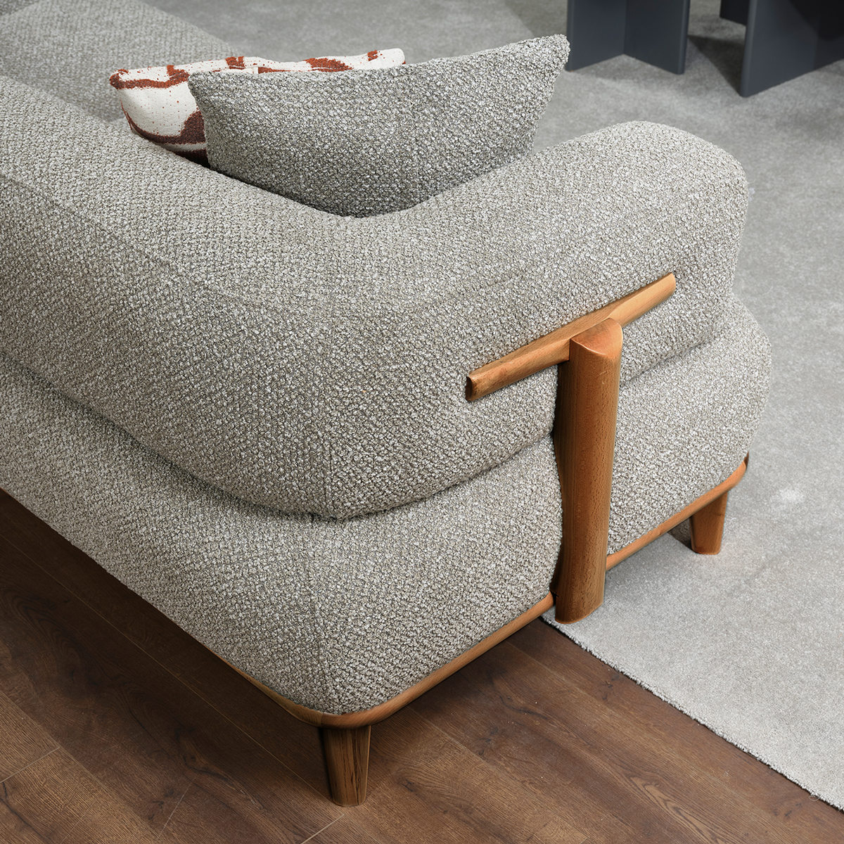 Olissa Sofa with console – Silver Green