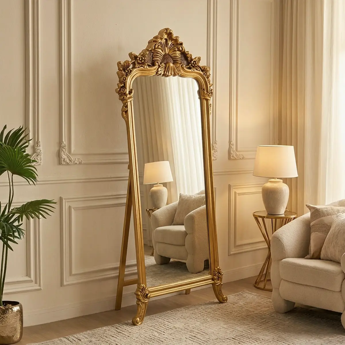 Floor Mirror Classic Gold