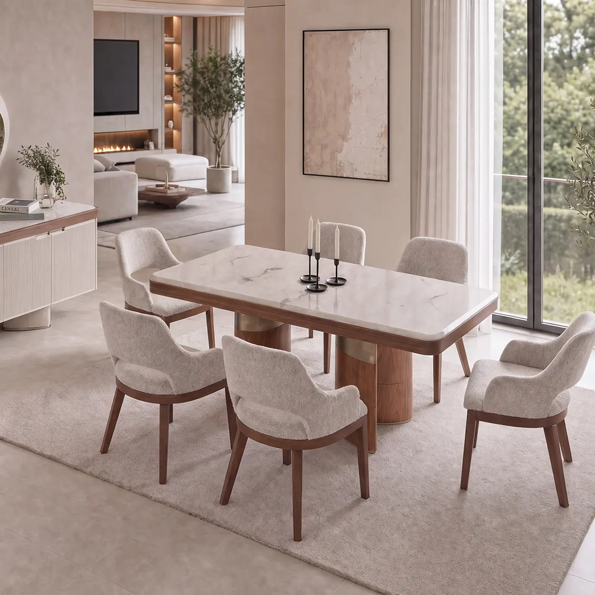Estella Dining Table with 6 chairs