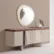 Estella Sideboard in Cream and Walnut with organic LED wall mirror – Asbar Furniture