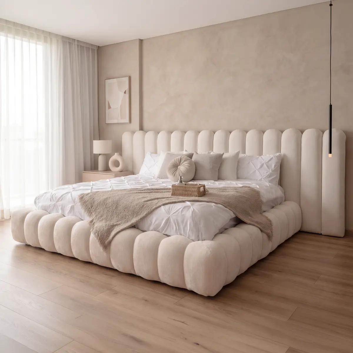 Recamara King Bed 180×200 – Cream