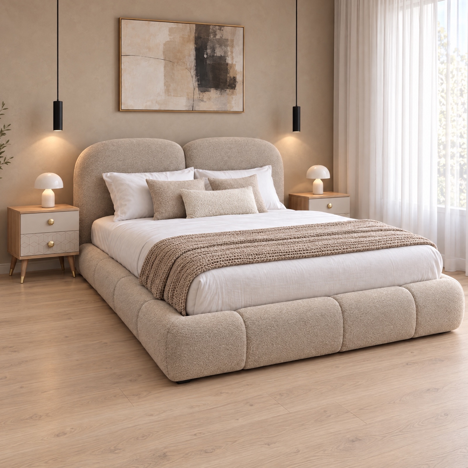 Tala King Bed 180×200 – Beige